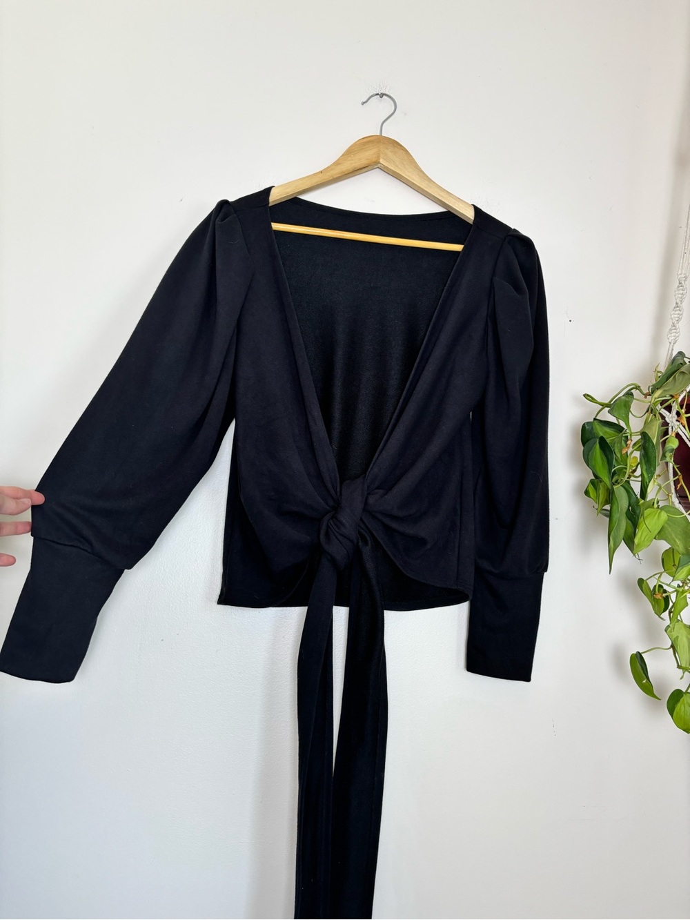 Laura Montoya Black Tie Front Cardigan